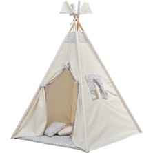 Exorbaby Lüks Model, Büyük Boy Ahşap ve Pamuklu,toplanmaz,kilitli,devrilmez,puf Minderli Oyun Çadırı