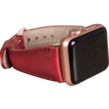 Bouletta Apple Watch Uyumlu Deri Kordon 42-44-45MM Slim V4EF Kırmızı