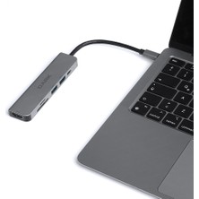 Dark USB 3.1 Type-C 6 In 1 HDMI / Tf Sd Kart Okuyucu / USB 3.0 & USB 2.0 / Usb-C Pd Dönüştürücü Çevirici Hub (DK-AC-U31X38)