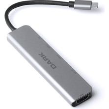 Dark USB 3.1 Type-C 6 In 1 HDMI / Tf Sd Kart Okuyucu / USB 3.0 & USB 2.0 / Usb-C Pd Dönüştürücü Çevirici Hub (DK-AC-U31X38)
