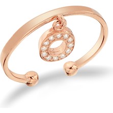 Argentum Concept O Harfi 925 Ayar Gümüş Rose Yüzük - Y021801