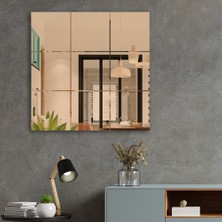 Decorita Ayna | Bronz Ayna | Kare Kanallı - Kare Ayna | 60cm x 60cm