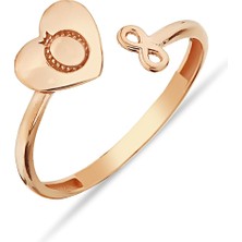 Argentum Concept 925 Ayar Gümüş Tektaş Figürlü Rose Sonsuz Aşk Yüzük - Y014701