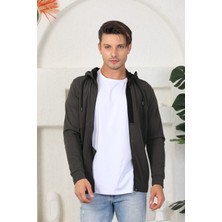 Cape Davis Erkek Siyah Fermuarlı Kapüşonlu Sweatshirt