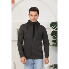 Cape Davis Erkek Siyah Fermuarlı Kapüşonlu Sweatshirt