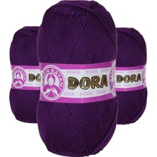 Dora 3 Adet Dora El Örgü Ipi Yünü 100 gr 043 Mor