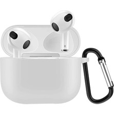 Gritty Airpods 3. Nesil Uyumlu Taşıma Demirli Silikon Kulaklık Kılıfı