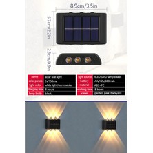 Gold Mirror 6ledli  Solar Duvar Lambası Aplik Güneş Enerji Gün Işığı 2'li Set