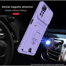 Nevarium Xiaomi Redmi Note 11S Kılıf Kamera Lens Sürgülü Askılı Kartvizitli Silikon Zırh Tank
