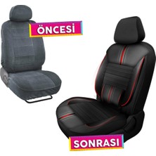 Nice Shop Opel Astra J Uyumlu Koltuk Kılıfı Titan Serisi Deri - Kırmızı