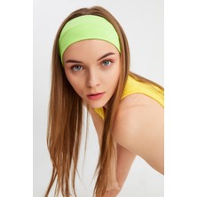 Butikgiz Fıstık Yeşil Kadın Pamuklu Penye, Kaymaz, Terletmez, Ultra Hafif, Spor Saç Bandı Bandana