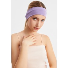 Butikgiz Lila Kadın Pamuklu Penye, Kaymaz, Terletmez, Ultra Hafif, Spor Saç Bandı Bandana