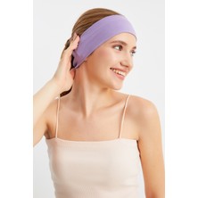Butikgiz Lila Kadın Pamuklu Penye, Kaymaz, Terletmez, Ultra Hafif, Spor Saç Bandı Bandana