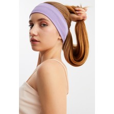 Butikgiz Lila Kadın Pamuklu Penye, Kaymaz, Terletmez, Ultra Hafif, Spor Saç Bandı Bandana