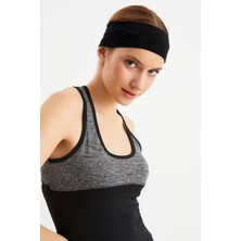 Butikgiz Siyah Kadın Pamuklu Penye, Kaymaz, Terletmez, Ultra Hafif, Spor Saç Bandı Bandana