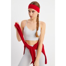 Butikgiz Kırmızı Kadın Pamuklu Penye, Kaymaz, Terletmez, Ultra Hafif, Spor Saç Bandı Bandana