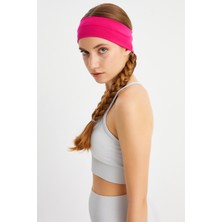 Butikgiz Fuşya Kadın Pamuklu Penye, Kaymaz, Terletmez, Ultra Hafif, Spor Saç Bandı Bandana