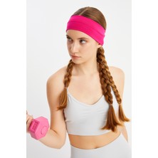 Butikgiz Fuşya Kadın Pamuklu Penye, Kaymaz, Terletmez, Ultra Hafif, Spor Saç Bandı Bandana