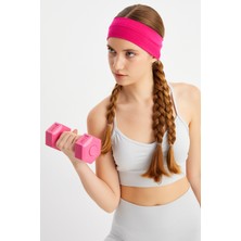 Butikgiz Fuşya Kadın Pamuklu Penye, Kaymaz, Terletmez, Ultra Hafif, Spor Saç Bandı Bandana
