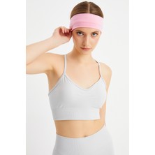 Butikgiz Pembe Kadın Pamuklu Penye, Kaymaz, Terletmez, Ultra Hafif, Spor Saç Bandı Bandana