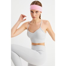 Butikgiz Pembe Kadın Pamuklu Penye, Kaymaz, Terletmez, Ultra Hafif, Spor Saç Bandı Bandana