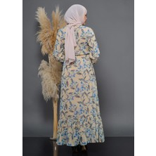 Jud Fashion Yaprak ve Çiçek Desenli Elbise