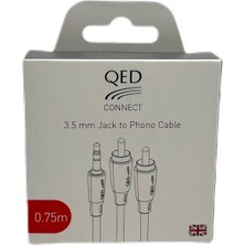 QED QE-8111 Connect 3.5mm Jack - Rca / Bir Ucu 3.5mm Diğer Ucu Rca Kablo - 0.75 Cm.