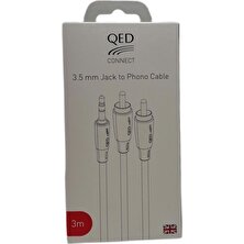 QED QE-8117 Connect 3.5mm Jack - Rca / Bir Ucu 3.5mm Diğer Ucu Rca Kablo - 3 Metre