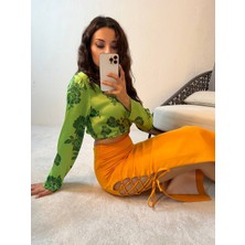 Jud Fashion Yırtmaç ve Ip Detaylı Etek