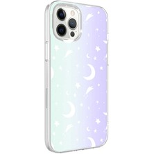 Kılıfmania Apple iPhone 12 Pro Kapak Ay Desenli Fosforlu Silikon Kılıf