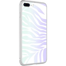 Kılıfmania Apple iPhone 8 Plus Kapak Zebra Desenli Fosforlu Silikon Kılıf