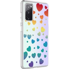 Kılıfmania Samsung Galaxy S20 Fe Kapak Kalp Desenli Fosforlu Silikon Kılıf