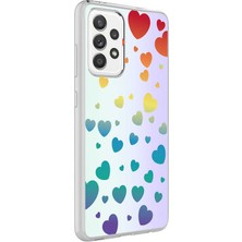 Kılıfmania Samsung Galaxy A72 Kapak Kalp Desenli Fosforlu Silikon Kılıf