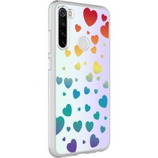 Kılıfmania Xiaomi Redmi Note 8 Kapak Kalp Desenli Fosforlu Silikon Kılıf
