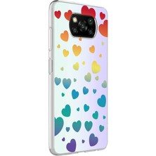 Kılıfmania Xiaomi Poco X3 Kapak Kalp Desenli Fosforlu Silikon Kılıf