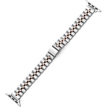 Zh Store I Watch 7 41MM / 40MM / 38MM Için Metal Kayış - Pembe Altın / Gümüş (Yurt Dışından)