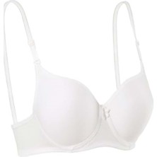 Ebru Kadın Slikonlu Dolu Düz Sütyen E-1151 - Beyaz - 75