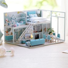 Belovee Dıy Diorama Dollhouse Ahşap Minyatür Mobilya Kiti, 1/24 Apartman Evi (Yurt Dışından)