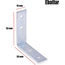 Nzb  (5 Adet) Mobilya Dolap Köşe Bağlantı Sabitleme L Demir Gönye 55X55X15 mm