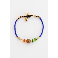 Lila Rosa Doğal Taşlı Etnik Otantik Bileklik