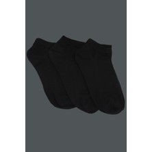 Tena Moda Erkek Siyah 3'lü Basic Patik Çorap