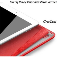 CRESCENT Apple iPad 8. Nesil 10.2 Inç (2020) Prime Smart Orj. Deri Case Tablet Kılıfı (A2270-A2428-A2429-A2430) Turkuaz