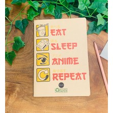 Giftmoda  Anime Döngü Tasarımlı Dönüşümlü Kraft Defter