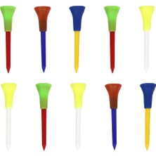 10 Adet Profesyonel Hafif Kauçuk Yastık Üst Golf Tees Rastgele Renk 70MM