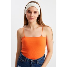 Butikgiz Bej Kadın Pamuklu Penye, Kaymaz, Terletmez, Ultra Hafif, Spor Saç Bandı Bandana