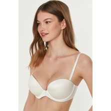 C&city Dekolte Double Push-Up Straplez Sütyen C17040 Beyaz