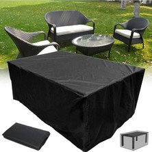 Autozel Siyah Bahçe Mobilyası Koltuk Masa Sandalye Koruyucu Örtü Branda 200*160*80cm
