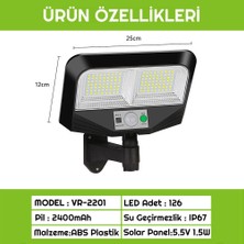 Upway 126 LED Solar Bahçe Lambası Güneş Enerjili 3 Modlu Dış Mekan Aydınlatma