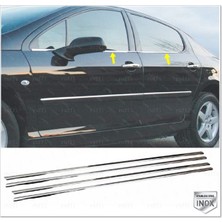 Peugeot 407 Krom Cam Çıtası 4 Prç. 2005 ve Üzeri Paslanmaz Çelik