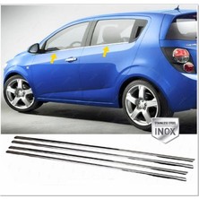 Chevrolet Aveo Hb Krom Cam Çıtası 4 Parça  2011 Üzeri P.çelik